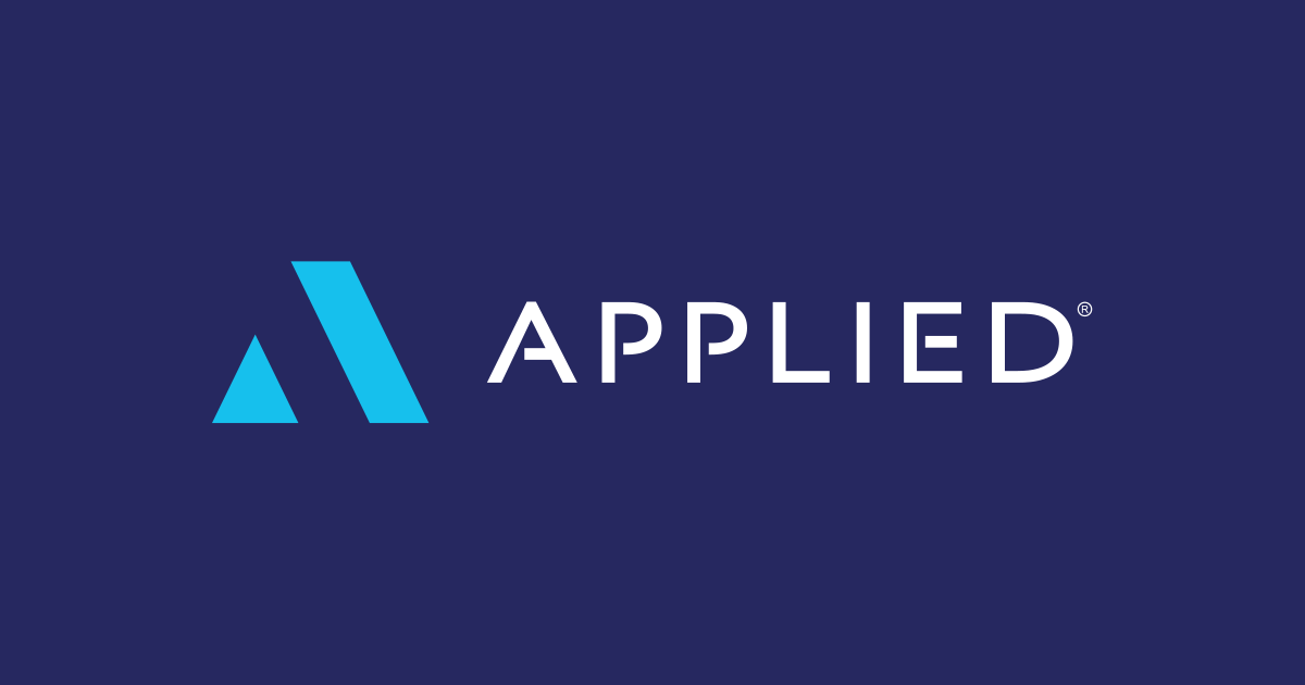 Applied Systems logo on cobalt blue background.