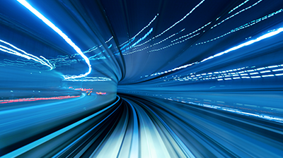 Neon Blue abstract image implying movement