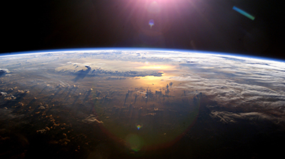 Satellite view over the world