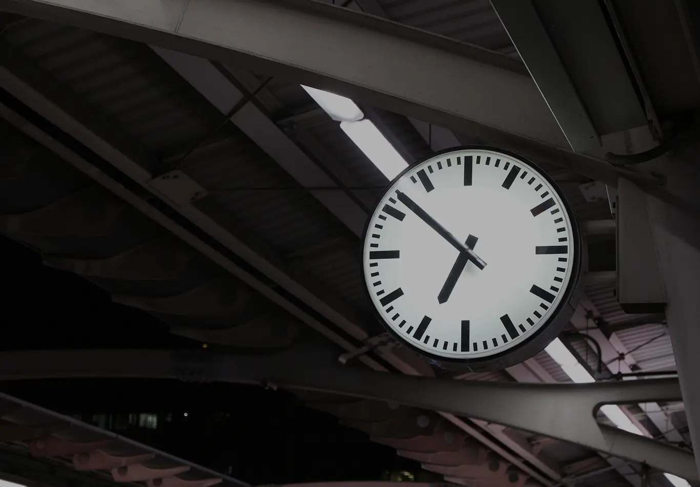 A clock, pointing to the time 6:52